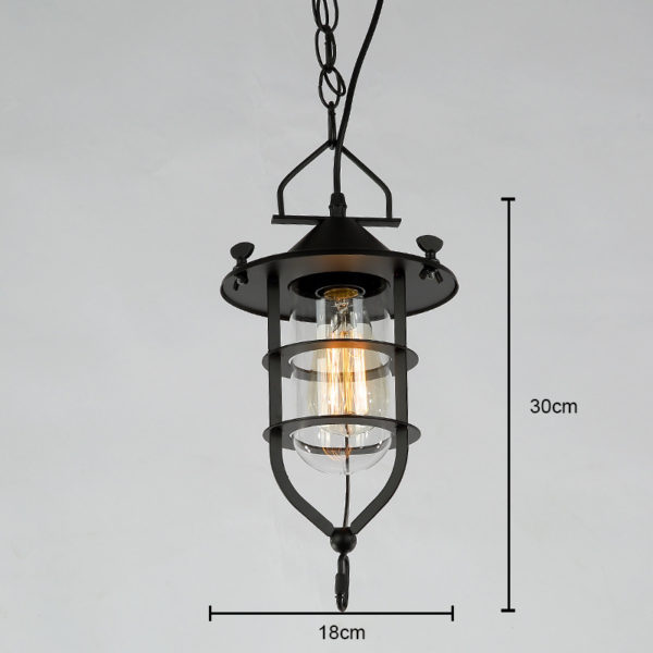 American Rural Industrial Retro Style Iron Craft Dock Pendant Light - Image 2