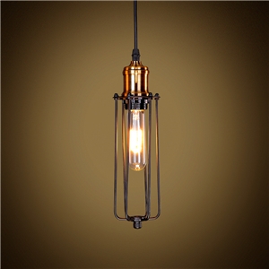 American Rural Industrial Retro Style Iron Craft Black / Copper Color Lamphead Pendant Light