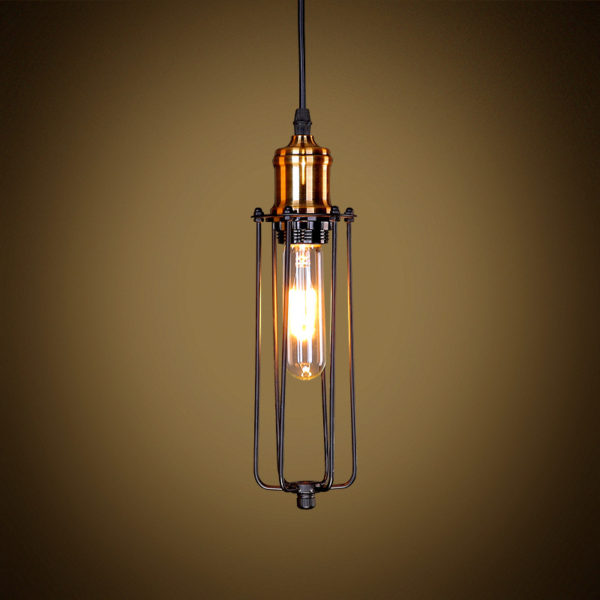 American Rural Industrial Retro Style Iron Craft Black / Copper Color Lamphead Pendant Light - Image 3