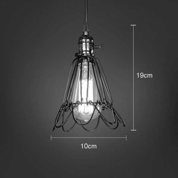 American Rural Industrial Retro Style Iron Craft Bird Cage Pendant Light - Image 5