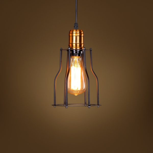 American Rural Industrial Retro Style Iron Craft Black Iron Frame Pendant Light - Image 2