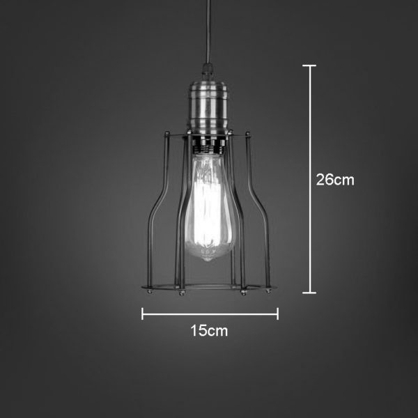 American Rural Industrial Retro Style Iron Craft Black Iron Frame Pendant Light - Image 5