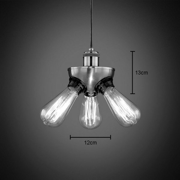 American Rural Industrial Retro Style Iron Craft Copper Head Triangle Pendant Light - Image 3