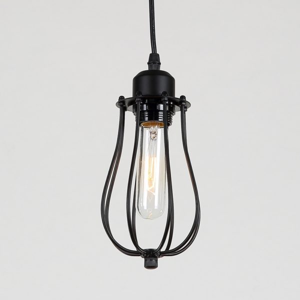 American Rural Industrial Retro Style Iron Craft Pomelo Shaped Black Ceiling Light - Image 4