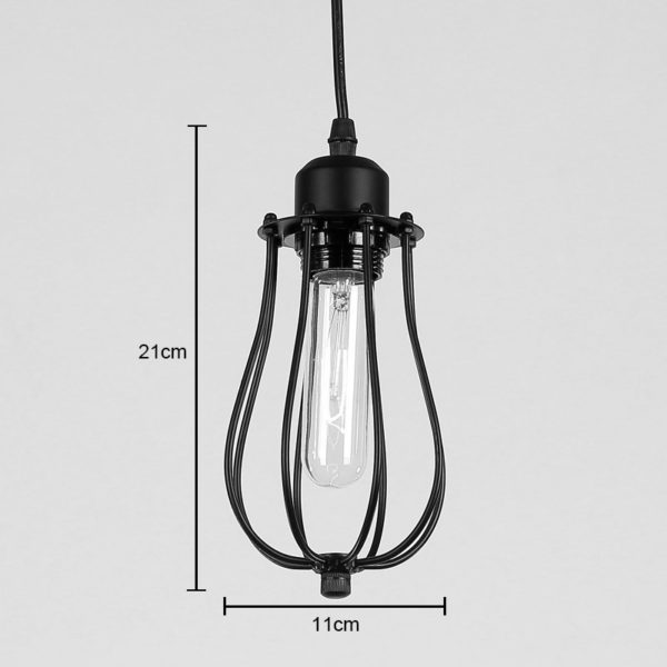 American Rural Industrial Retro Style Iron Craft Pomelo Shaped Black Ceiling Light - Image 2