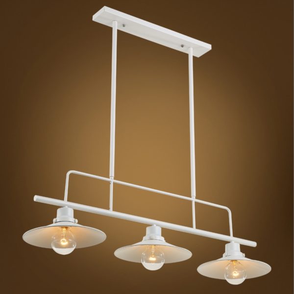 American Rural Industrial Retro Style Iron Craft Black/White Three Lights Pendant Ligh - Image 4