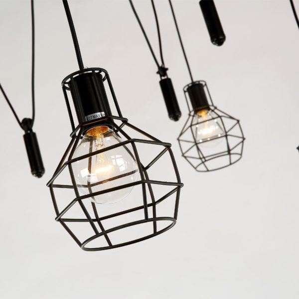 American Rural Industrial Retro Style Iron Craft Lifting Small Iron Cage Pendant Light - Image 5