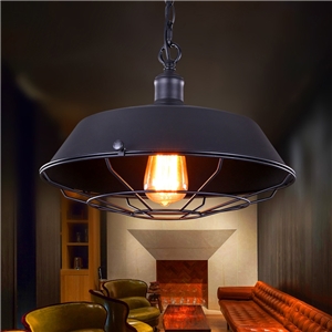 American Rural Industrial Retro Style Iron Craft Black Pendant Light