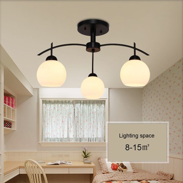 American Rural Industrial Retro Style Iron Craft White 3 Lights Round Glass Pendant Light - Image 5