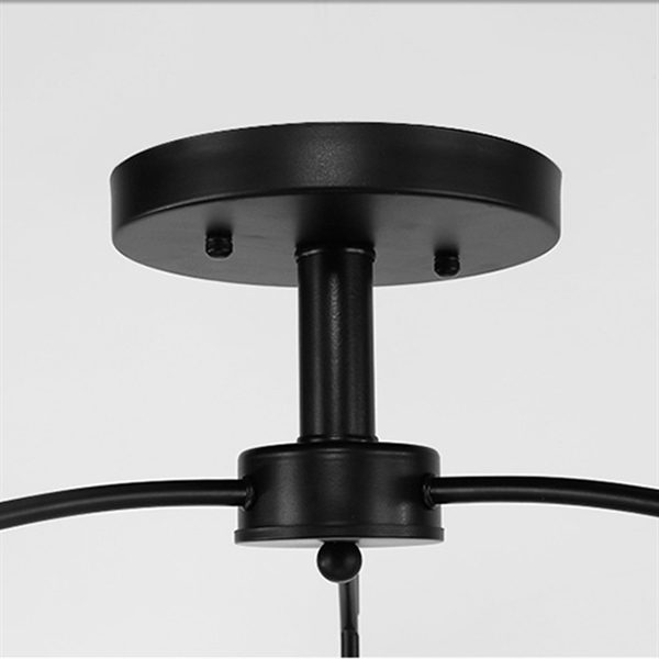 American Rural Industrial Retro Style Iron Craft White 3 Lights Round Glass Pendant Light - Image 2