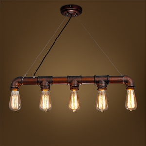 American Rural Industrial Retro Style Iron Craft Simple Water Pipe Pendant Light