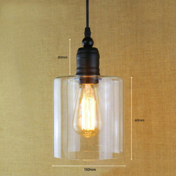 Glass Pendant Light Matte Black 1 Light Cylinder Glass Shade Mini Pendant Light - Image 2