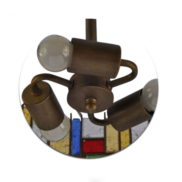 European Style Colorful Glaze Lampshade Iron Material 5 Lights Pendant Light - Image 4