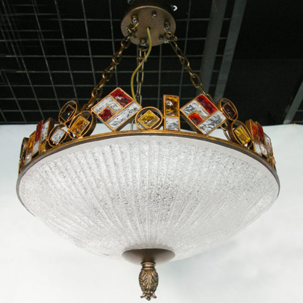 European Style Colorful Glaze Lampshade Iron Material 3 Lights Pendant Light - Image 9