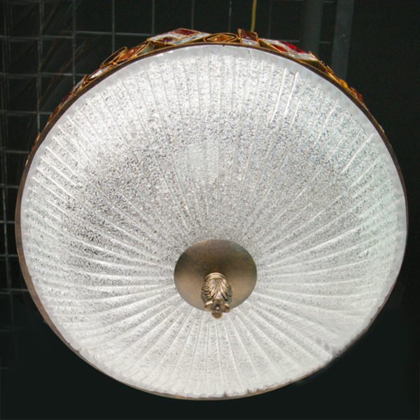 European Style Colorful Glaze Lampshade Iron Material 3 Lights Pendant Light - Image 3