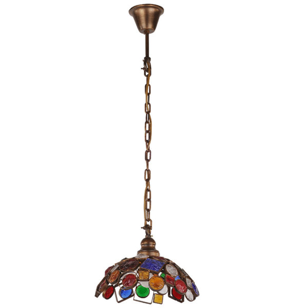 European Style Colorful Glaze Lampshade Iron Material Pendant Light - Image 9