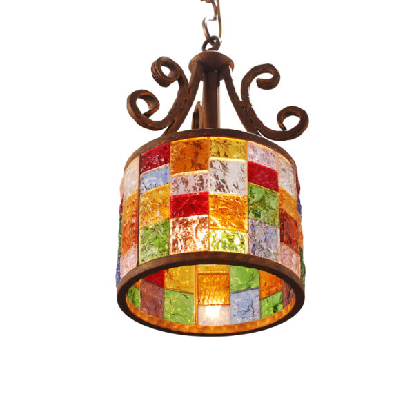 European Style Colorful Glaze Lampshade Iron Material Pendant Light Diameter 25cm Lampshade - Image 6