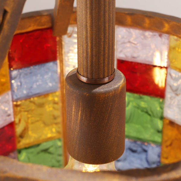 European Style Colorful Glaze Lampshade Iron Material Pendant Light Diameter 25cm Lampshade - Image 7