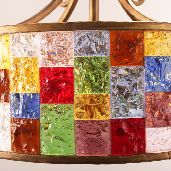 European Style Colorful Glaze Lampshade Iron Material Pendant Light Diameter 25cm Lampshade - Image 4