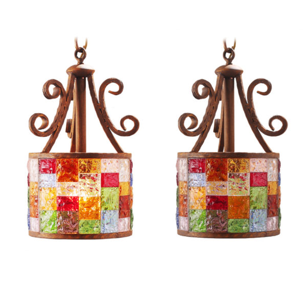 European Style Colorful Glaze Lampshade Iron Material Pendant Light Diameter 25cm Lampshade - Image 5