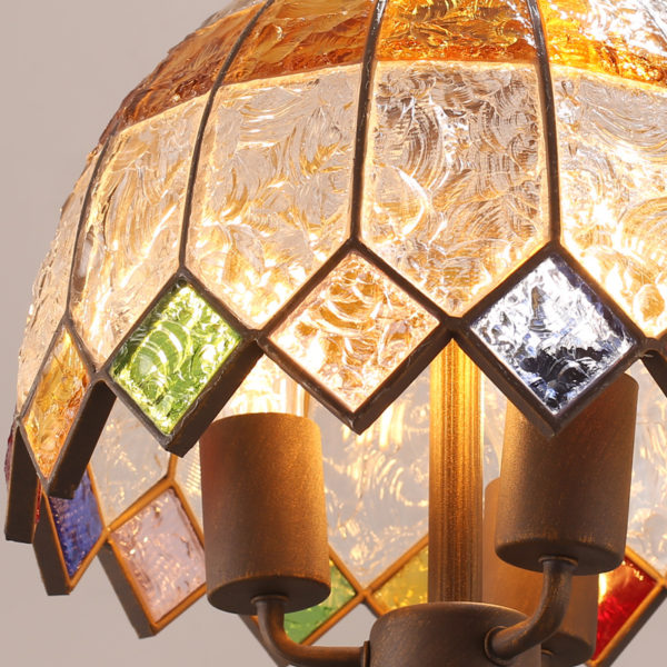 European Style Colorful Glaze Lampshade Iron Material 2 Lights Pendant Light Diameter 30cm Lampshade - Image 3