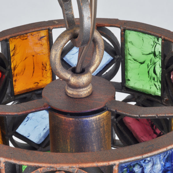 European Style Colorful Glaze Lampshade Iron Material Fish Line Shape Pendant Light - Image 5