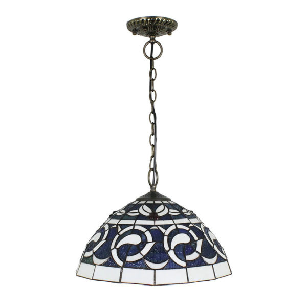 16inch European Pastoral Retro Style Pendant Lights Blue Pattern Glass Shade Bedroom Living Room Dining Room Kitchen Lights - Image 8
