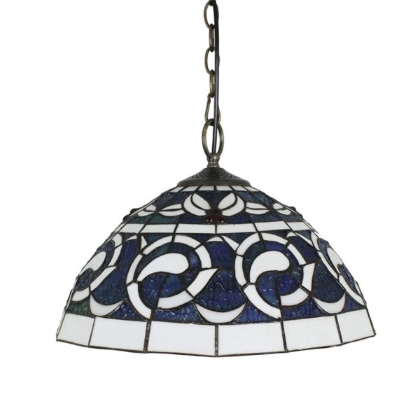 16inch European Pastoral Retro Style Pendant Lights Blue Pattern Glass Shade Bedroom Living Room Dining Room Kitchen Lights - Image 9