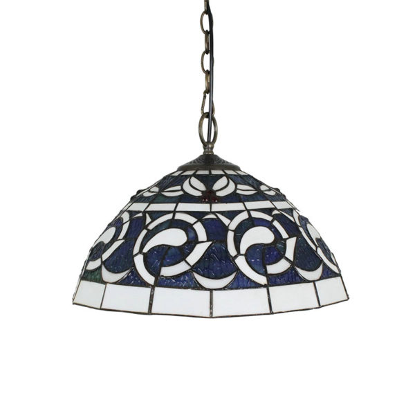 16inch European Pastoral Retro Style Pendant Lights Blue Pattern Glass Shade Bedroom Living Room Dining Room Kitchen Lights - Image 3