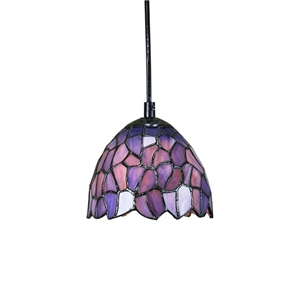 Stained Glass Look Hanging Ceiling Light Tiffany 6 inch European Pastoral Retro Pendant Light