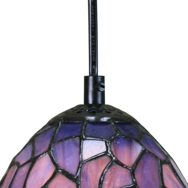 Stained Glass Look Hanging Ceiling Light Tiffany 6 inch European Pastoral Retro Pendant Light - Image 9