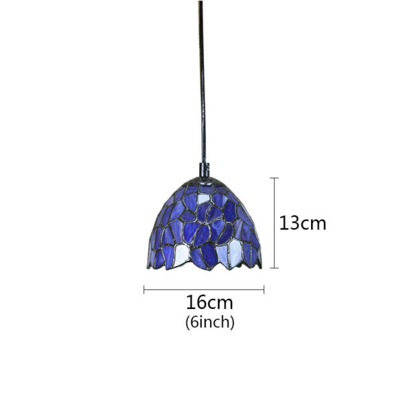Stained Glass Look Hanging Ceiling Light Tiffany 6 inch European Pastoral Retro Pendant Light - Image 2
