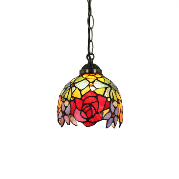 6inch European Pastoral Retro Style Pendant Light Red Rose Pattern Shade Bedroom Living Room Dining Room Kitchen Lights - Image 7