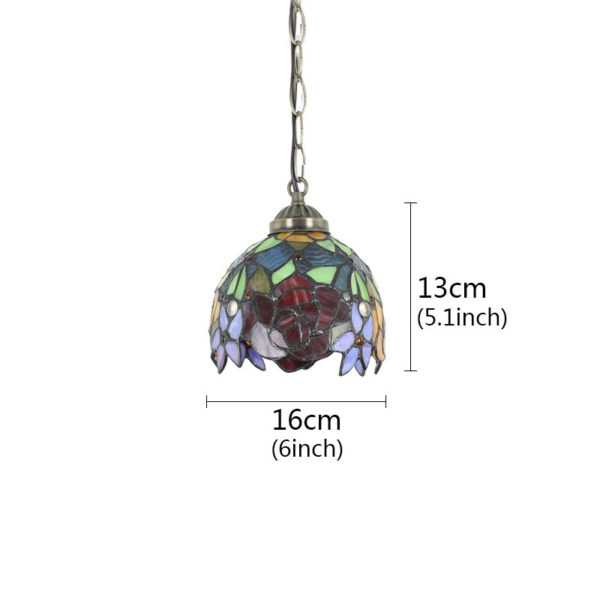 6inch European Pastoral Retro Style Pendant Light Red Rose Pattern Shade Bedroom Living Room Dining Room Kitchen Lights - Image 2
