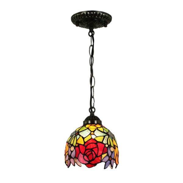 6inch European Pastoral Retro Style Pendant Light Red Rose Pattern Shade Bedroom Living Room Dining Room Kitchen Lights - Image 3