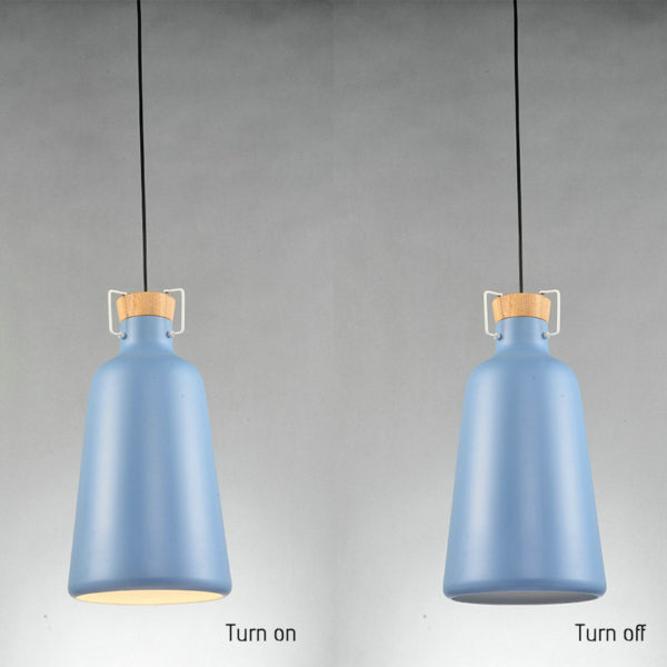 Nordic Simple Pendant Light Sky Blue Creative Dining Room Study Room Bedroom light Single Light - Image 9