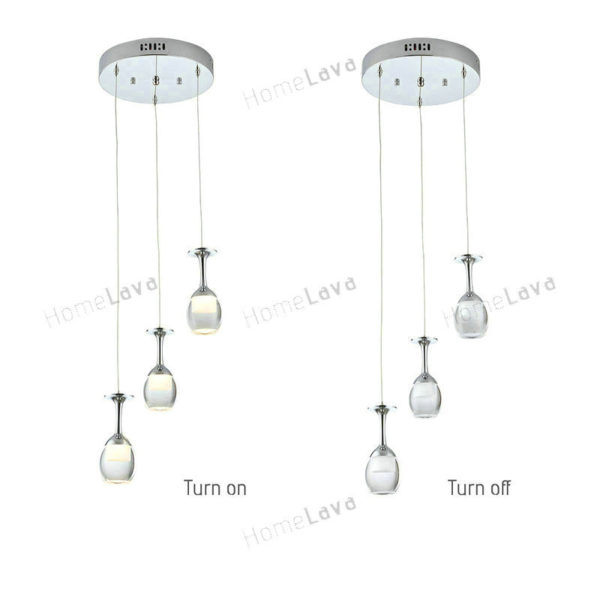 Ceiling Lights 25cm Round 9W LED Bar Wineglass Chandelier Dining Room Lighting Ideas Pendant Lamp (Fate To Love) - Image 7