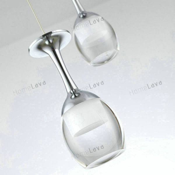 Ceiling Lights 25cm Round 9W LED Bar Wineglass Chandelier Dining Room Lighting Ideas Pendant Lamp (Fate To Love) - Image 2