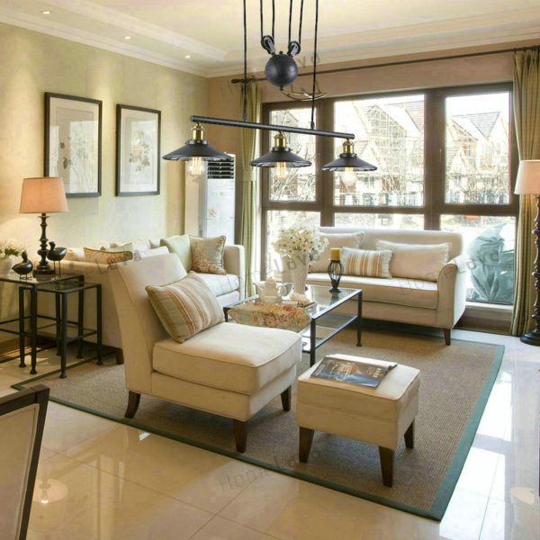 Ceiling Lights American Country Wrought Iron Chandelier Industrial Wind Pendant 3 Lights - Image 6
