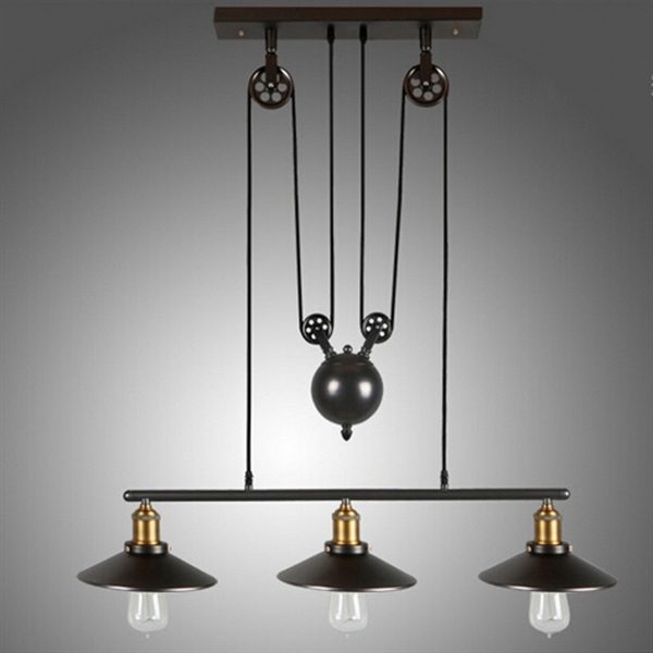 Ceiling Lights American Country Wrought Iron Chandelier Industrial Wind Pendant 3 Lights - Image 5