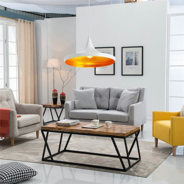Modern Simple Style Iron Craft Pendant Light Living Room Dining Room Cafe Light Black White 2 Options - Image 3