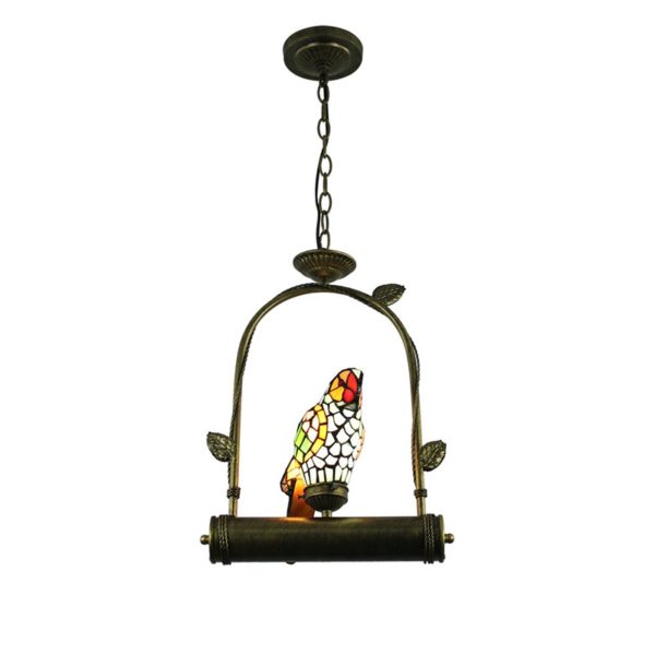 Tiffany Pendant Light Glass Parrot Shade European Pastoral Retro Style Bedroom Living Room Dining Room Light - Image 7