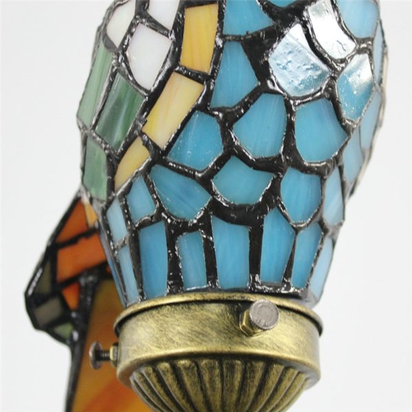 Tiffany Pendant Light Glass Parrot Shade European Pastoral Retro Style Bedroom Living Room Dining Room Light - Image 3