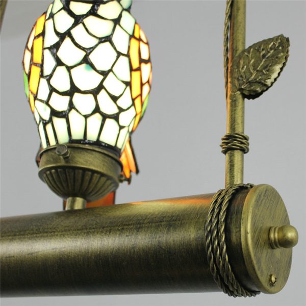 Tiffany Pendant Light Glass Parrot Shade European Pastoral Retro Style Bedroom Living Room Dining Room Light - Image 4