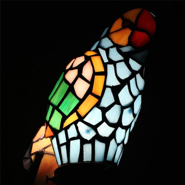 Tiffany Pendant Light Glass Parrot Shade European Pastoral Retro Style Bedroom Living Room Dining Room Light - Image 5