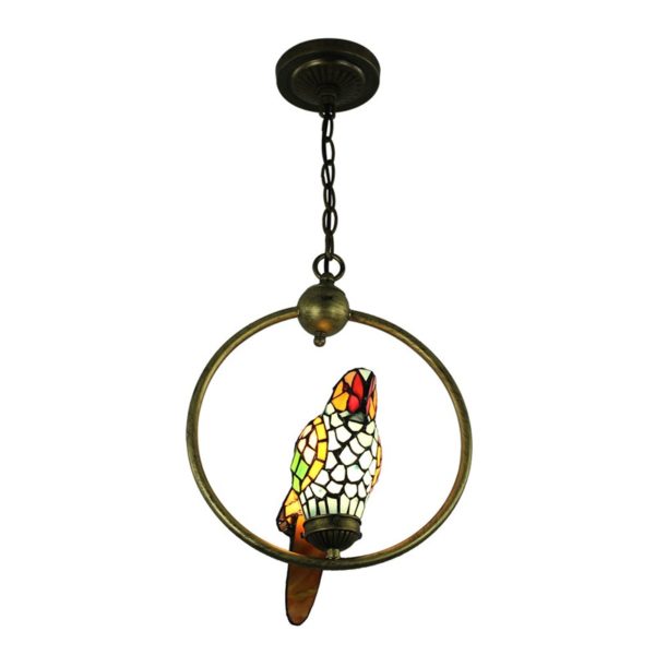 Tiffany Pendant Light Glass Parrot Shade European Pastoral Retro Style Bedroom Living Room Dining Room Light - Image 7