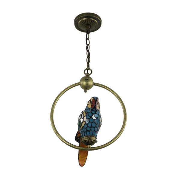 Tiffany Pendant Light Glass Parrot Shade European Pastoral Retro Style Bedroom Living Room Dining Room Light - Image 8