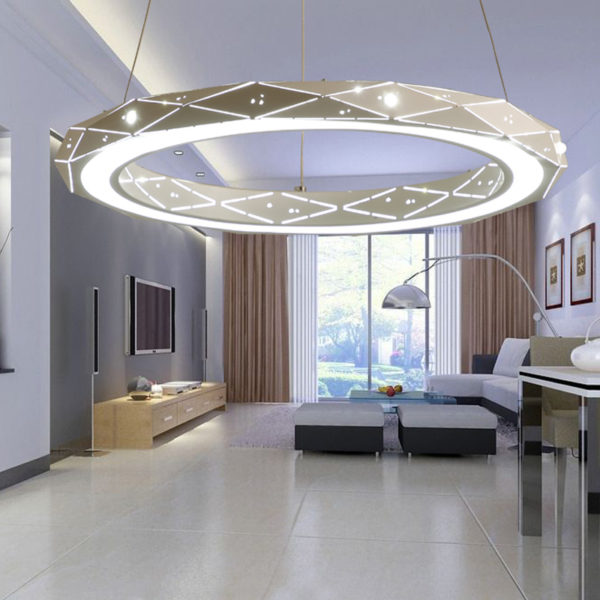 Postmodern Simple LED Pendant Light Welding Forging Craft Pendant Light Acrylic LED Halo Pendant Light Energy Saving - Image 8