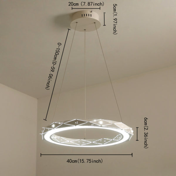 Postmodern Simple LED Pendant Light Welding Forging Craft Pendant Light Acrylic LED Halo Pendant Light Energy Saving - Image 2