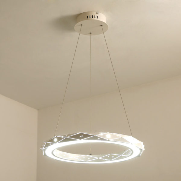 Postmodern Simple LED Pendant Light Welding Forging Craft Pendant Light Acrylic LED Halo Pendant Light Energy Saving - Image 6